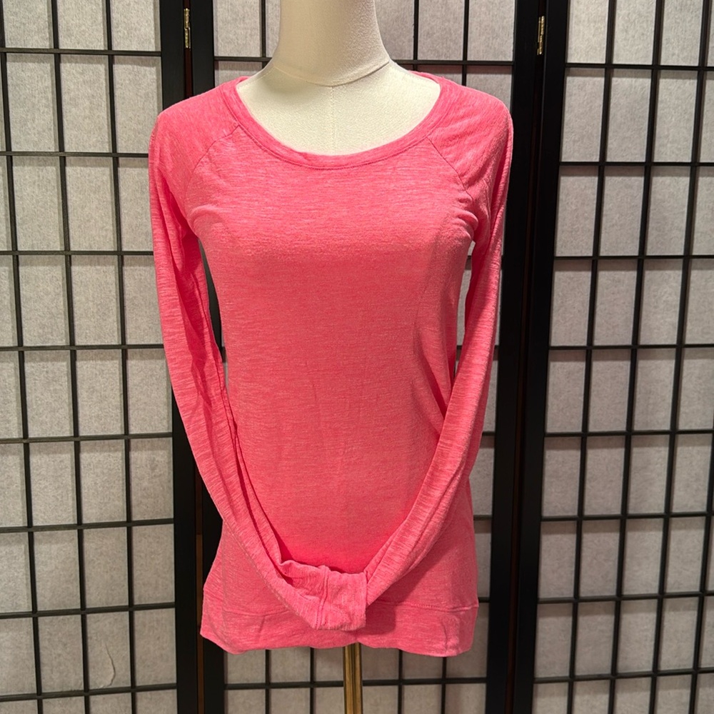 Hot Pink Heather Long Sleeve T, size Small